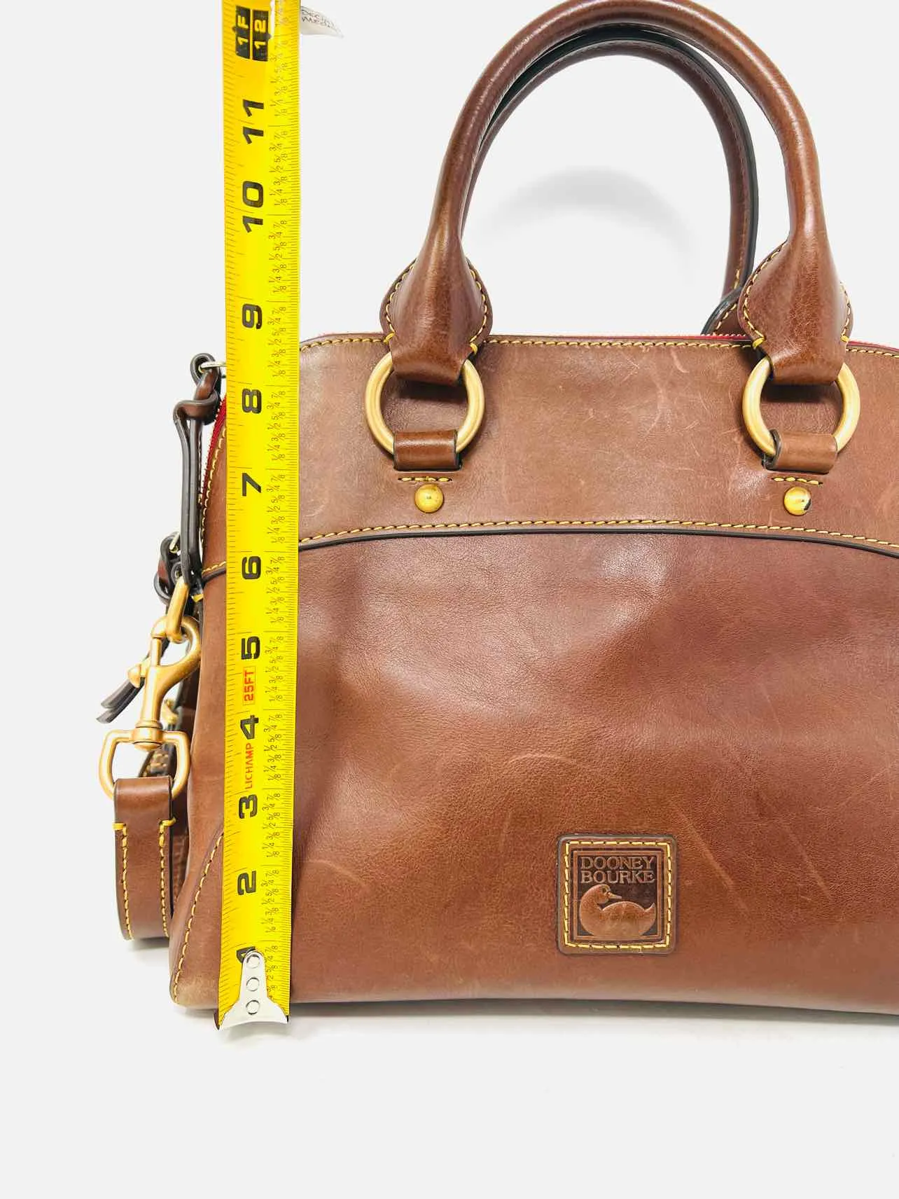 Dooney & Bourke Brown Leather W/ DUST BAG Designer Satchel