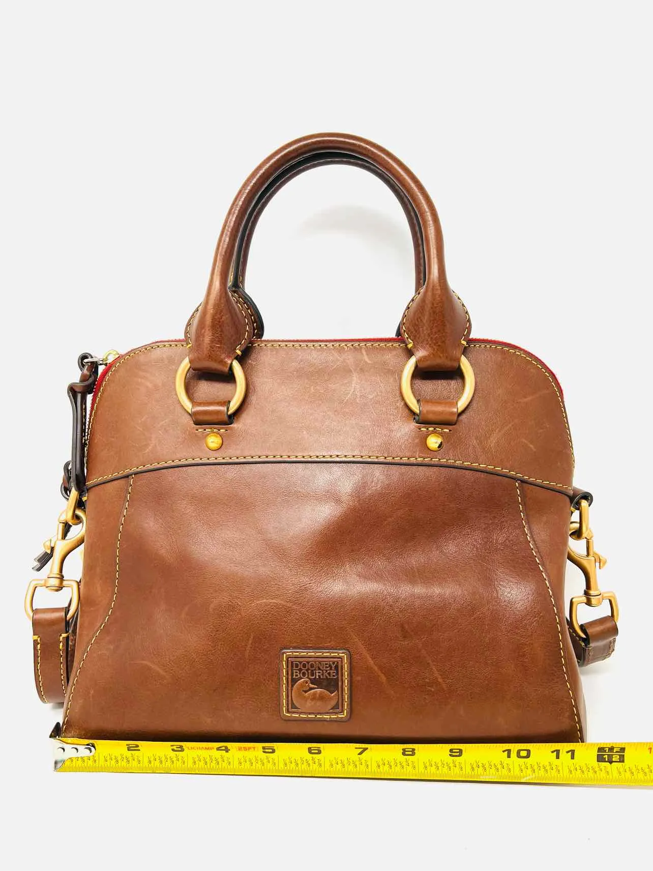 Dooney & Bourke Brown Leather W/ DUST BAG Designer Satchel