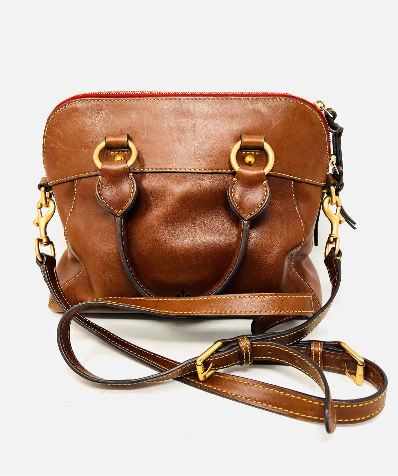 Dooney & Bourke Brown Leather W/ DUST BAG Designer Satchel