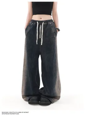 Drawstring Tie-Dyed Jeans