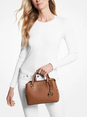 Edith Small Saffiano Leather Satchel