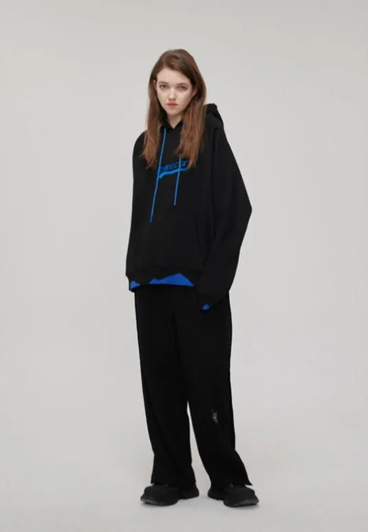 Embroidered Logo Drawstring Hoodie