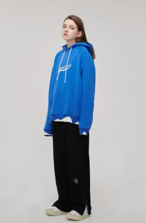 Embroidered Logo Drawstring Hoodie