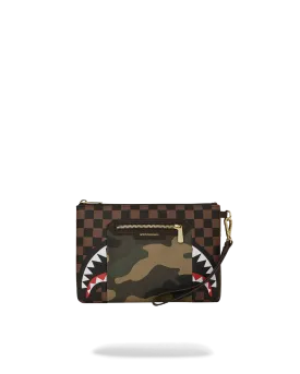 EXTERIOR GOLD ZIP POCKET SHARKS IN PARIS CROSSOVER CLUTCH