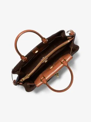 Hamilton Legacy Large Denim and Leather Belted Satchel