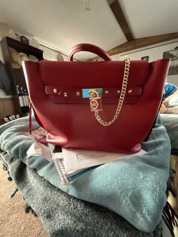 Hamilton Legacy Large Studded Leather Belted Satchel