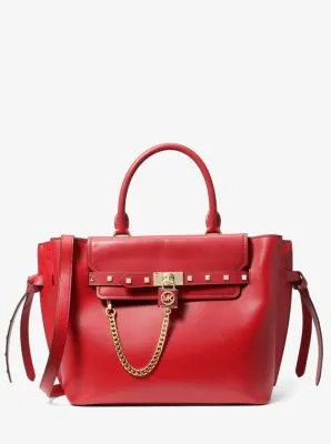 Hamilton Legacy Large Studded Leather Belted Satchel