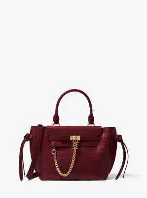 Hamilton Legacy Small Crocodile Embossed Leather Belted Satchel