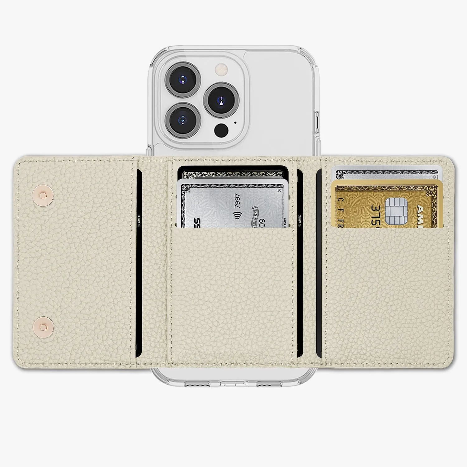 iPhone 16 HD Clear Case with MagSafe Trifold Wallet Set