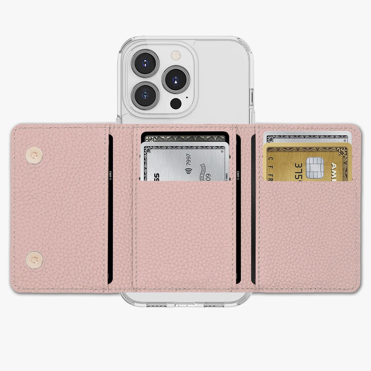 iPhone 16 HD Clear Case with MagSafe Trifold Wallet Set