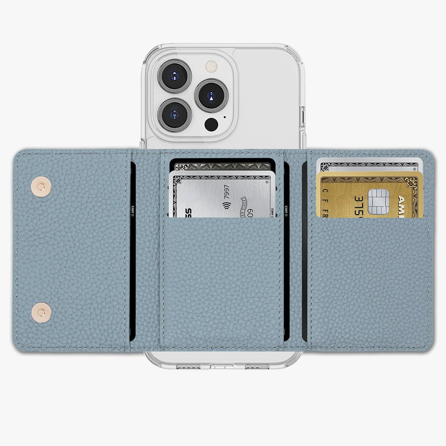 iPhone 16 HD Clear Case with MagSafe Trifold Wallet Set