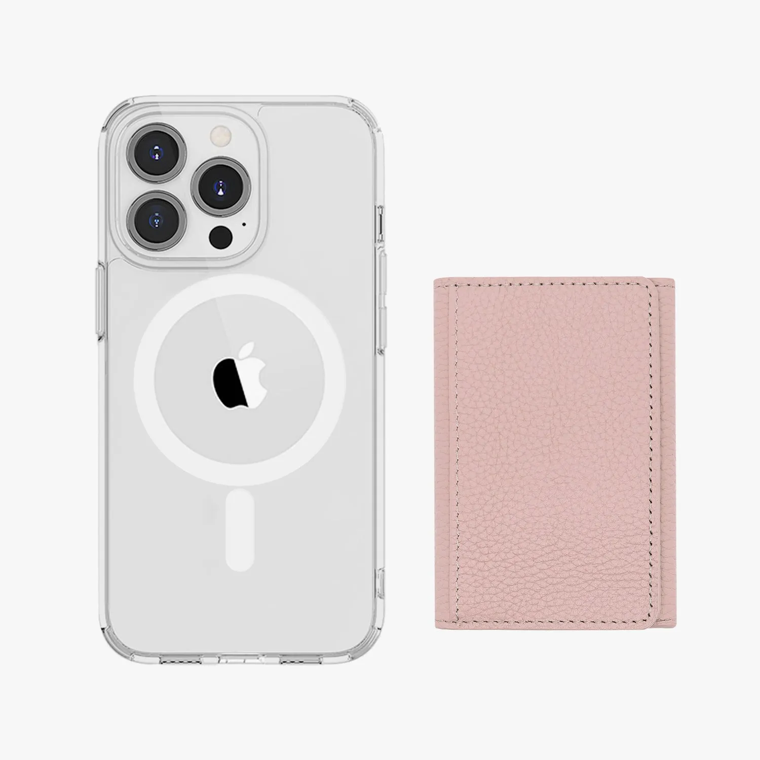 iPhone 16 HD Clear Case with MagSafe Trifold Wallet Set