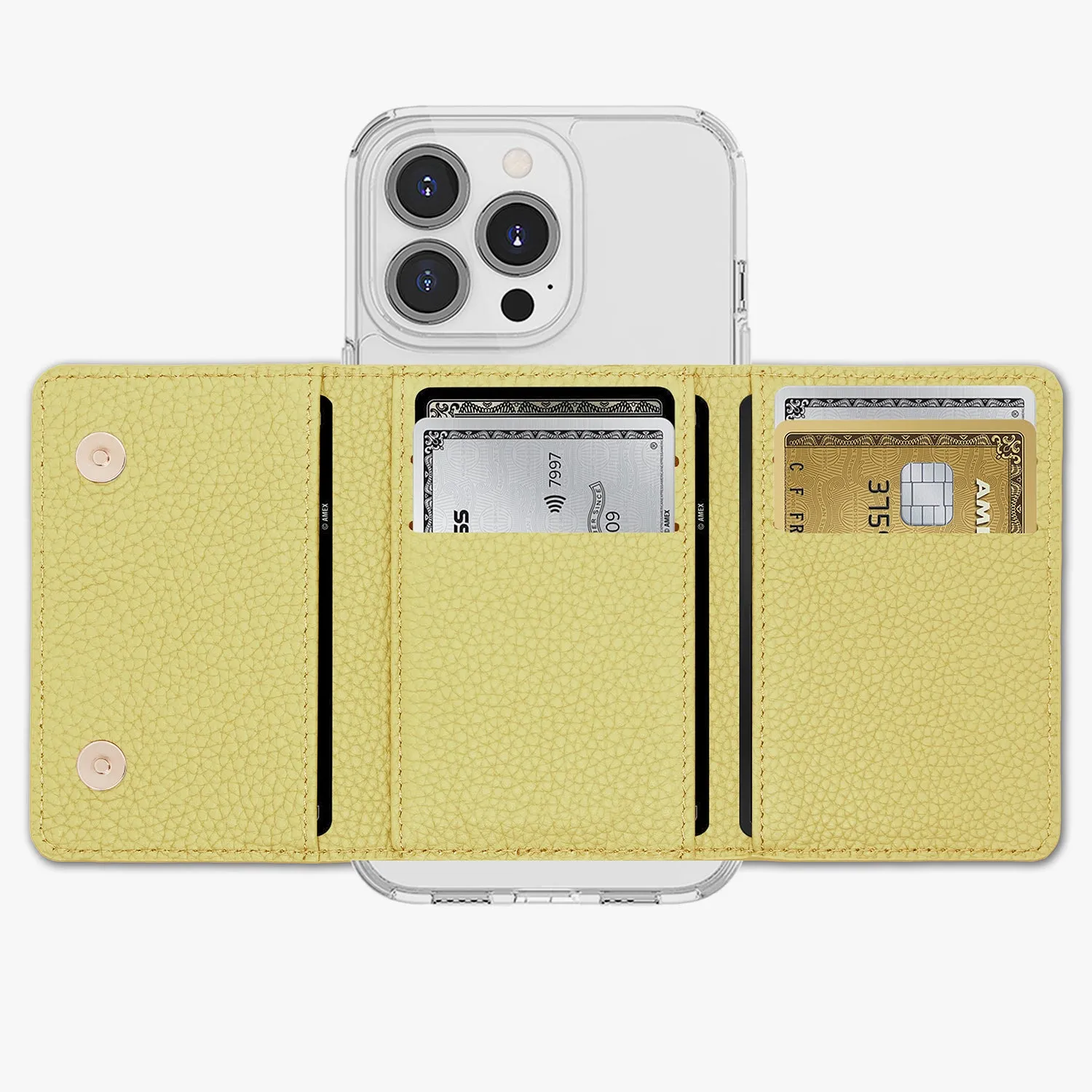 iPhone 16 HD Clear Case with MagSafe Trifold Wallet Set