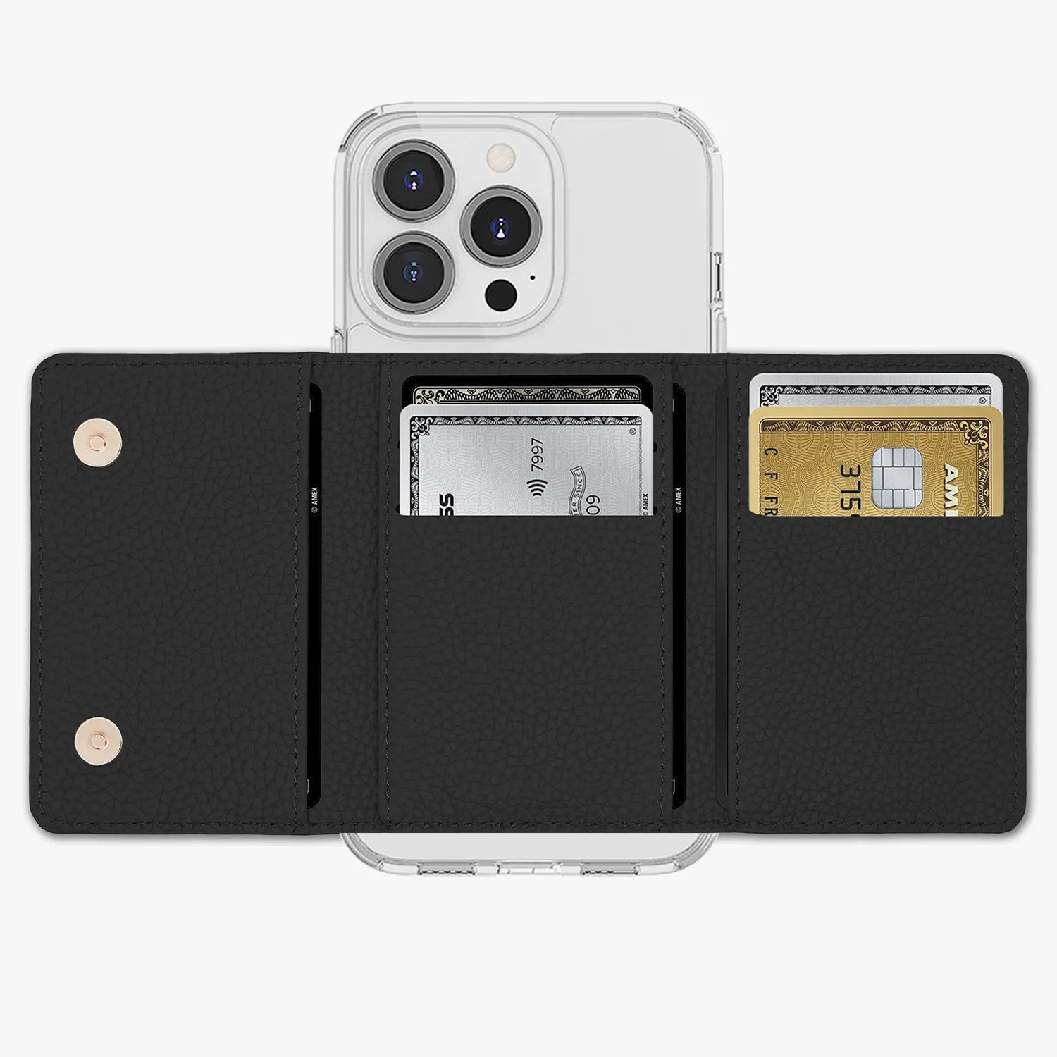 iPhone 16 HD Clear Case with MagSafe Trifold Wallet Set