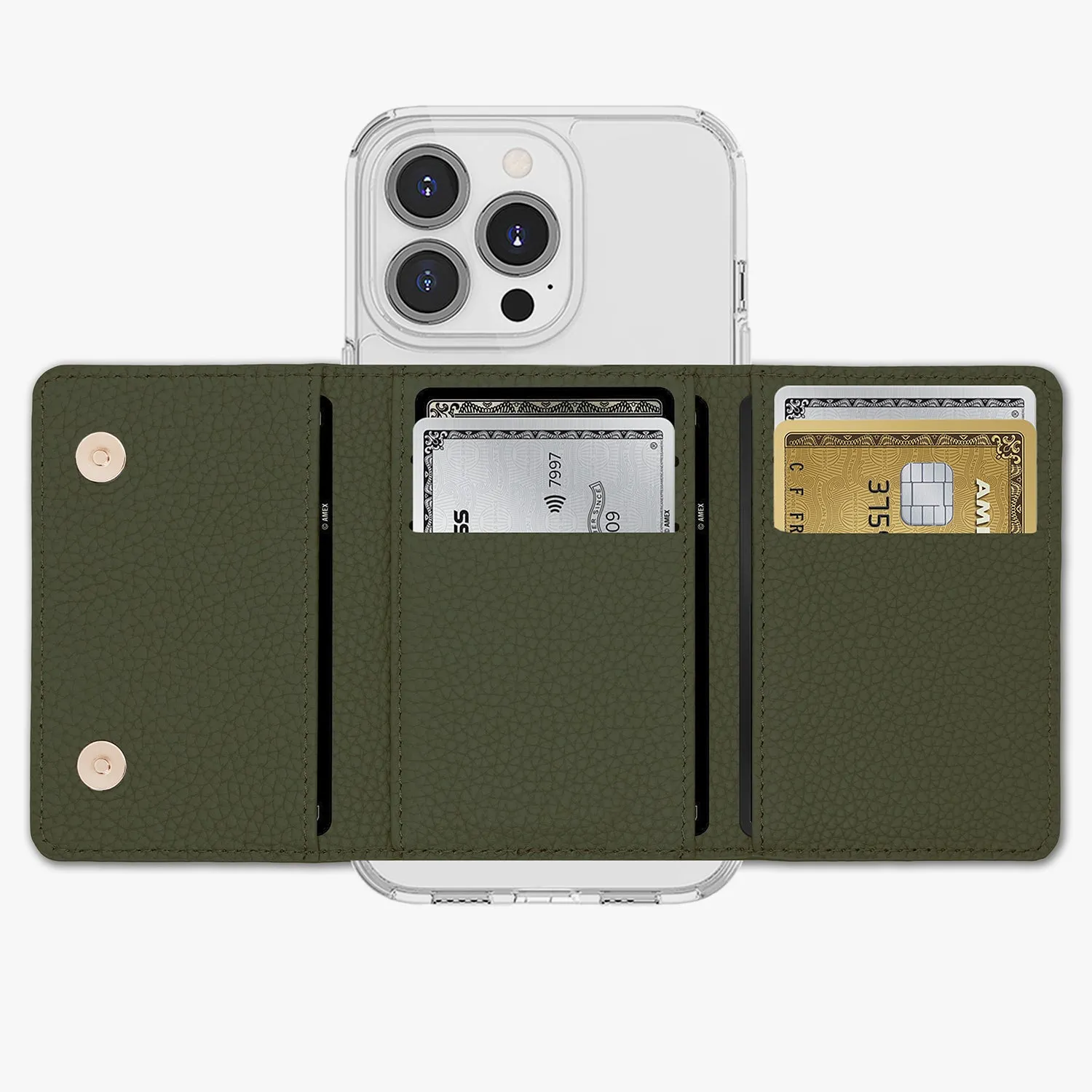iPhone 16 HD Clear Case with MagSafe Trifold Wallet Set
