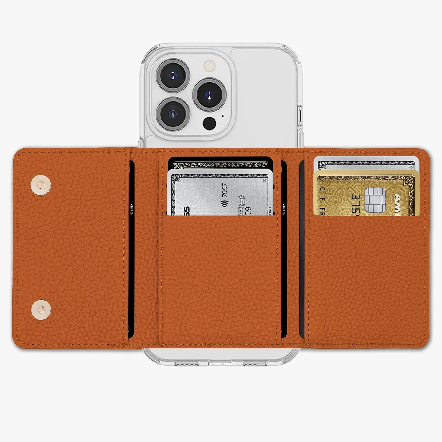 iPhone 16 HD Clear Case with MagSafe Trifold Wallet Set