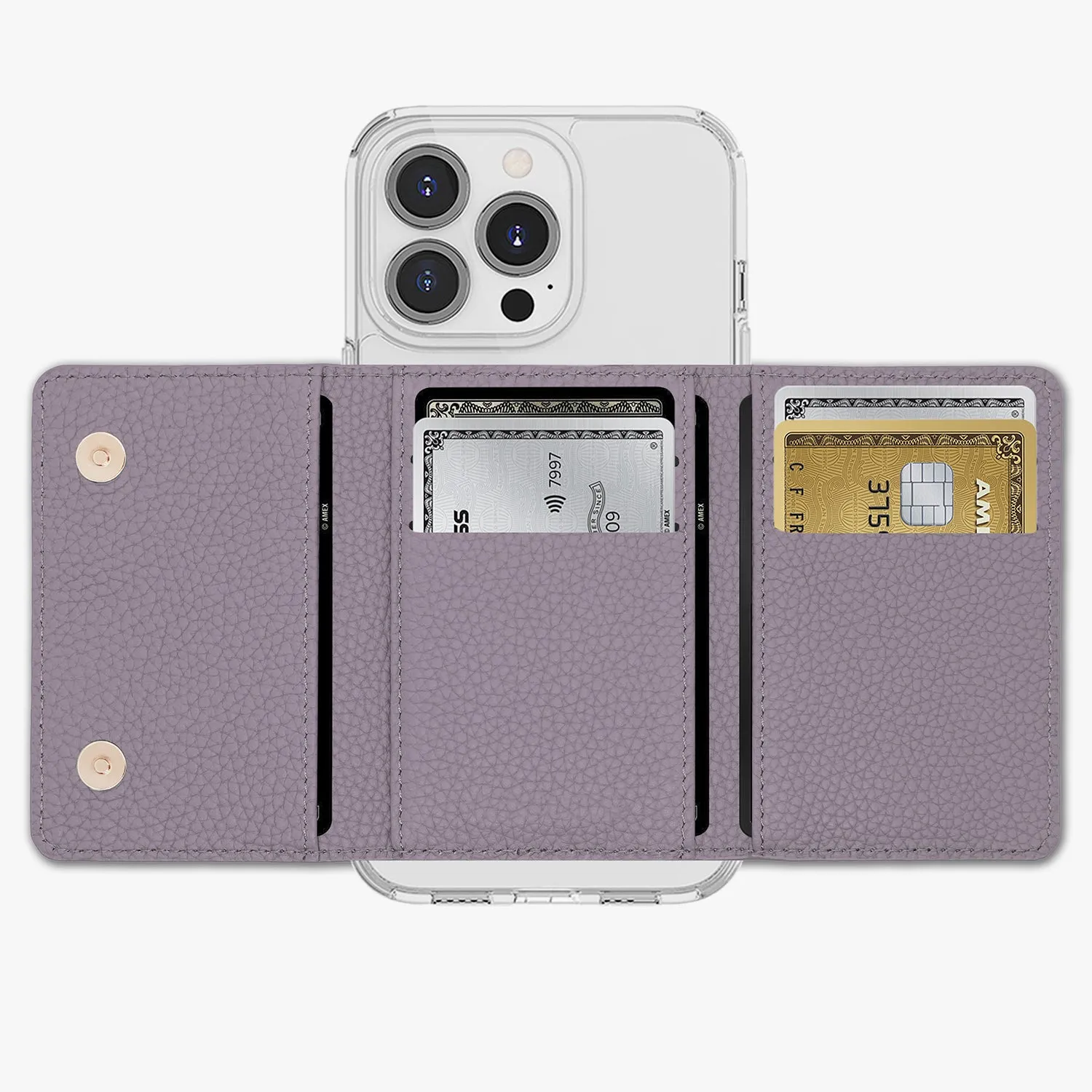 iPhone 16 HD Clear Case with MagSafe Trifold Wallet Set