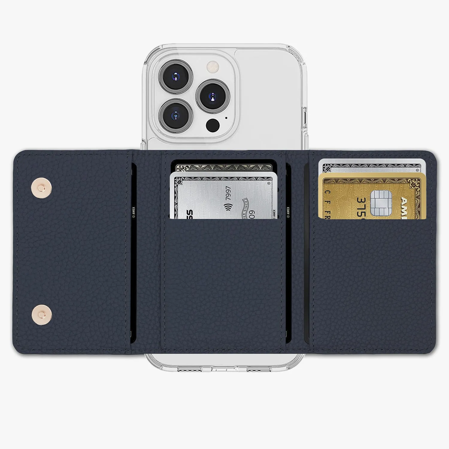 iPhone 16 HD Clear Case with MagSafe Trifold Wallet Set