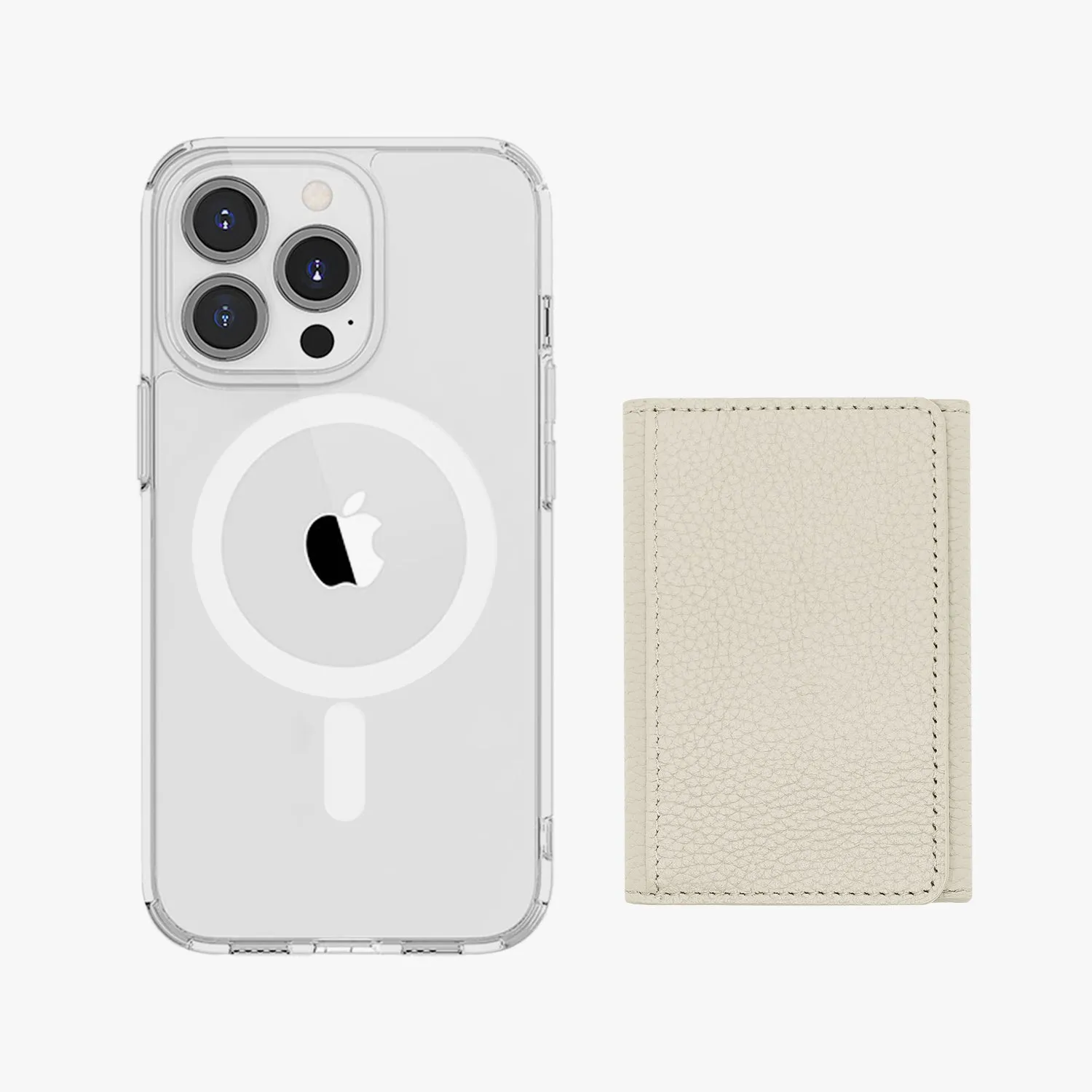 iPhone 16 HD Clear Case with MagSafe Trifold Wallet Set