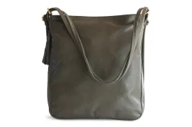 ISABEL LEATHER BACKPACK IN OLIVE GREY