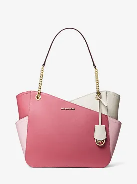 Jet Set Large Color-Block Saffiano Leather Tote Bag