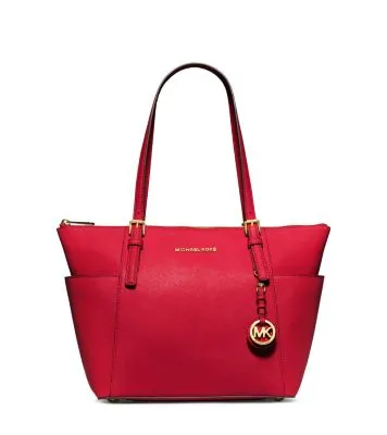 Jet Set Large Crossgrain Leather Top-Zip Tote Bag