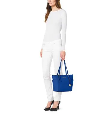 Jet Set Large Crossgrain Leather Top-Zip Tote Bag