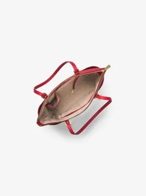 Jet Set Large Crossgrain Leather Top-Zip Tote Bag