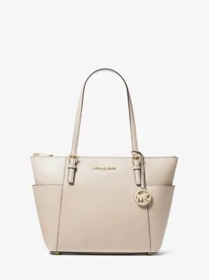 Jet Set Large Crossgrain Leather Top-Zip Tote Bag