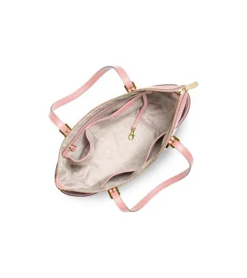 Jet Set Large Crossgrain Leather Top-Zip Tote Bag