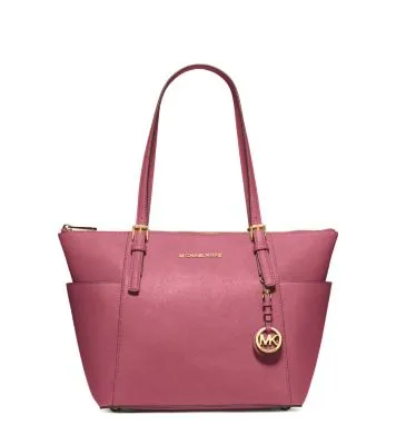 Jet Set Large Crossgrain Leather Top-Zip Tote Bag