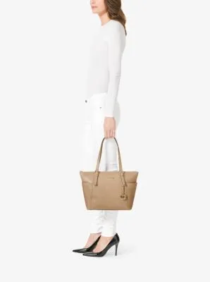 Jet Set Large Crossgrain Leather Top-Zip Tote Bag