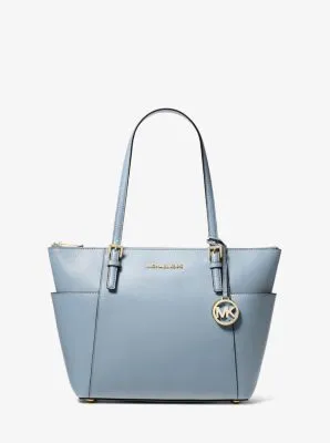 Jet Set Large Crossgrain Leather Top-Zip Tote Bag