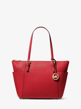 Jet Set Large Crossgrain Leather Top-Zip Tote Bag