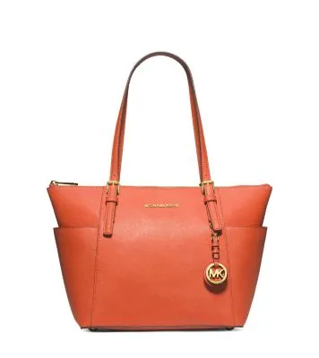 Jet Set Large Crossgrain Leather Top-Zip Tote Bag