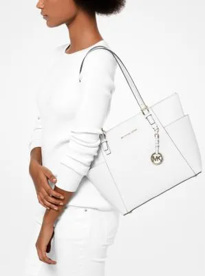 Jet Set Large Crossgrain Leather Top-Zip Tote Bag