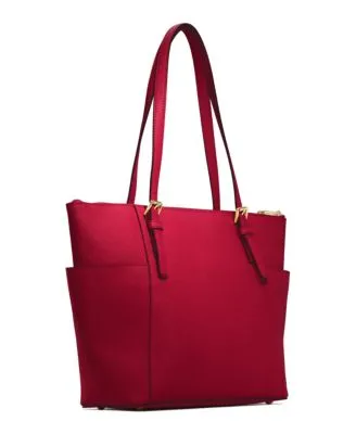 Jet Set Large Crossgrain Leather Top-Zip Tote Bag
