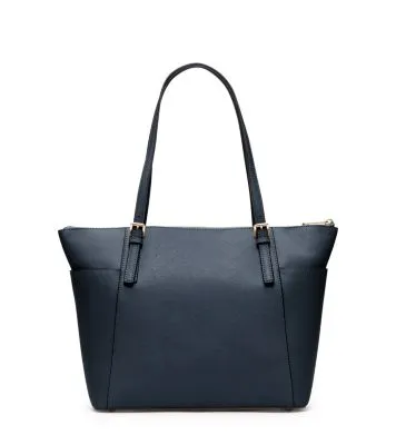 Jet Set Large Crossgrain Leather Top-Zip Tote Bag