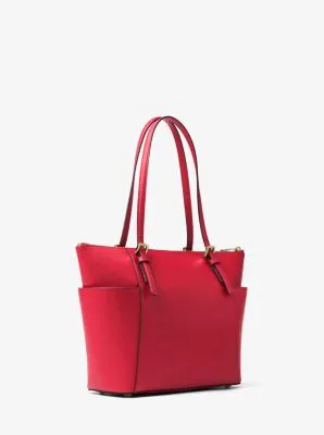 Jet Set Large Crossgrain Leather Top-Zip Tote Bag