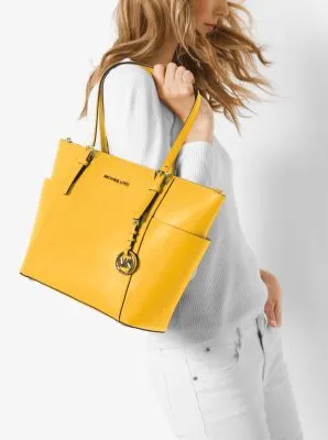 Jet Set Large Crossgrain Leather Top-Zip Tote Bag