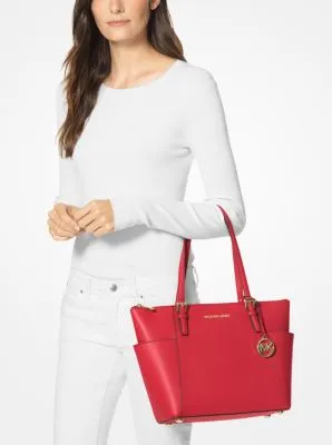 Jet Set Large Crossgrain Leather Top-Zip Tote Bag