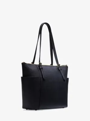 Jet Set Large Crossgrain Leather Top-Zip Tote Bag