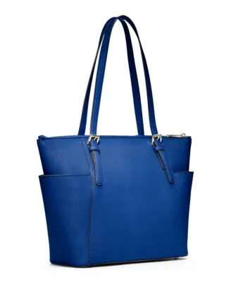 Jet Set Large Crossgrain Leather Top-Zip Tote Bag