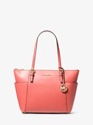 Jet Set Large Crossgrain Leather Top-Zip Tote Bag