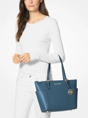 Jet Set Large Crossgrain Leather Top-Zip Tote Bag