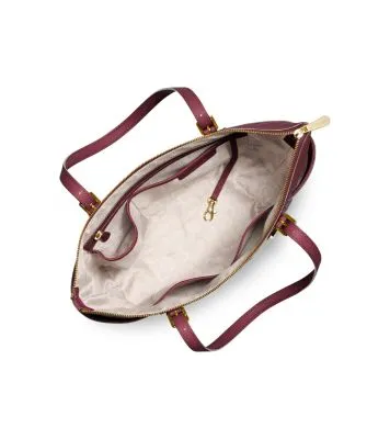 Jet Set Large Crossgrain Leather Top-Zip Tote Bag