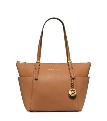 Jet Set Large Crossgrain Leather Top-Zip Tote Bag