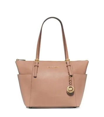 Jet Set Large Crossgrain Leather Top-Zip Tote Bag