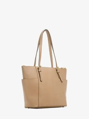 Jet Set Large Crossgrain Leather Top-Zip Tote Bag