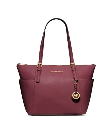Jet Set Large Crossgrain Leather Top-Zip Tote Bag
